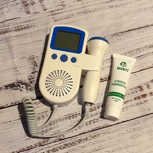 Portable Fetal Doppler with Ultrasound Gel - White & Blue